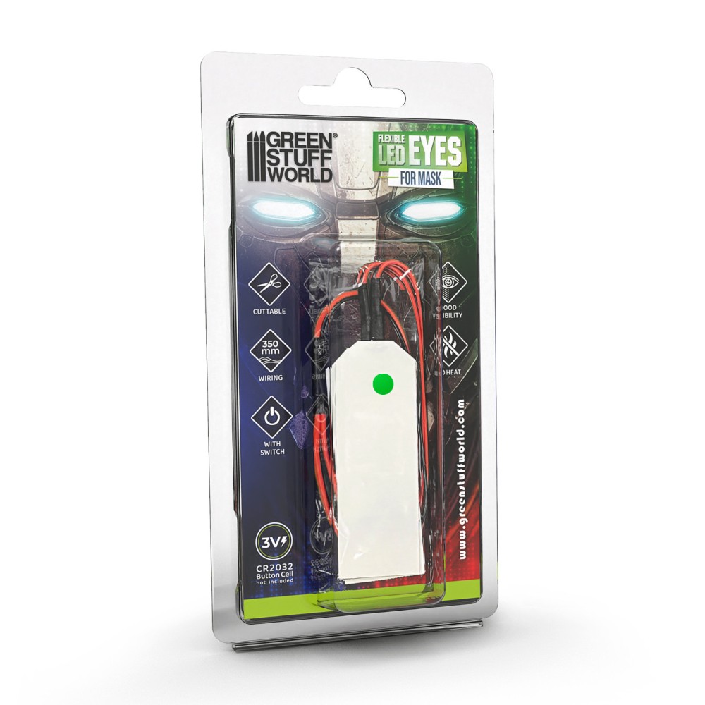 Rugalmas LED-es szemek maszkzöld színben